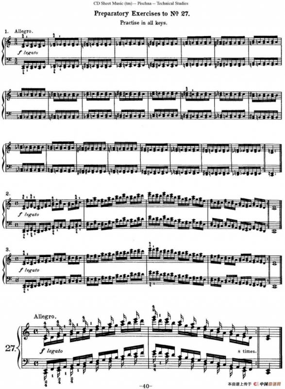Technical Studies 60 Progressive Exercises（60首钢琴循序渐进练习曲 P31——40）