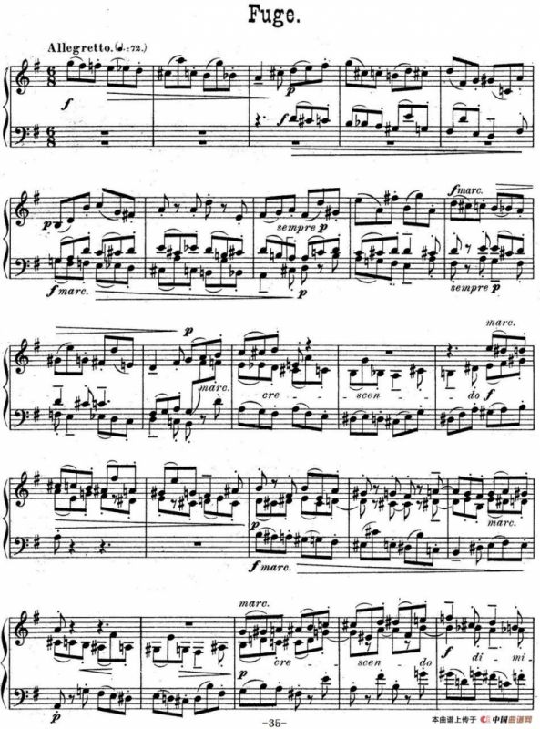 6 Preludes and Fugues Op.99（6首前奏曲与赋格·5）