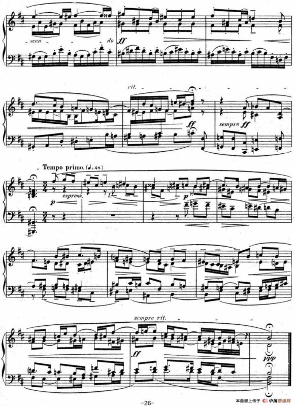 6 Preludes and Fugues Op.99（6首前奏曲与赋格·4）