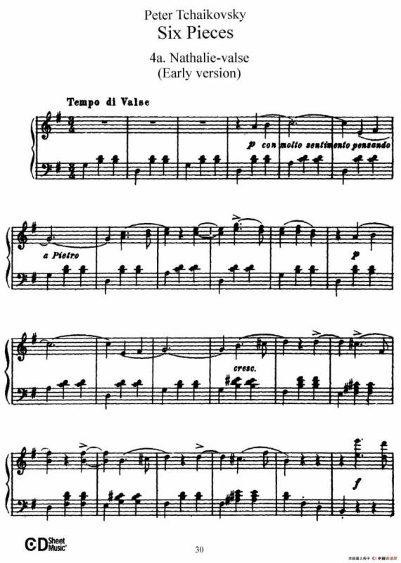 Six Pieces Op.51（6首小品·4a）