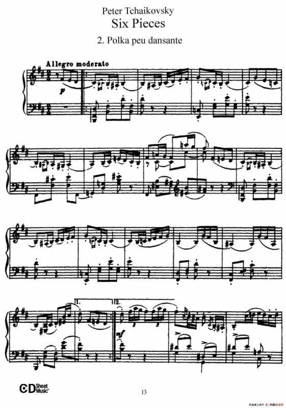 Six Pieces Op.51（6首小品·2）