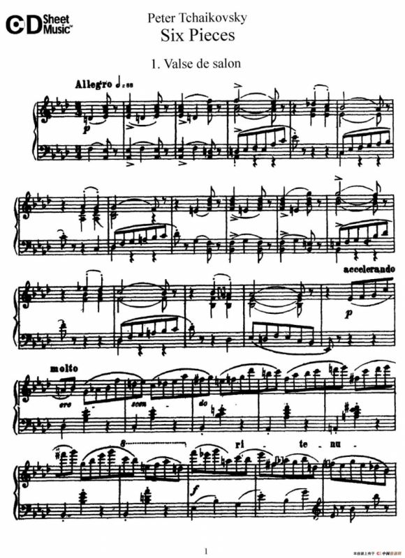 Six Pieces Op.51（6首小品·1）