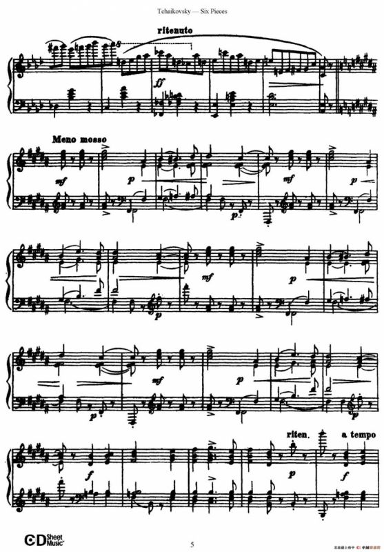 Six Pieces Op.51（6首小品·1）