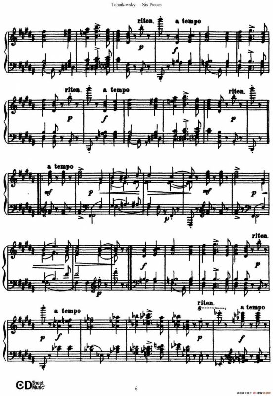 Six Pieces Op.51（6首小品·1）