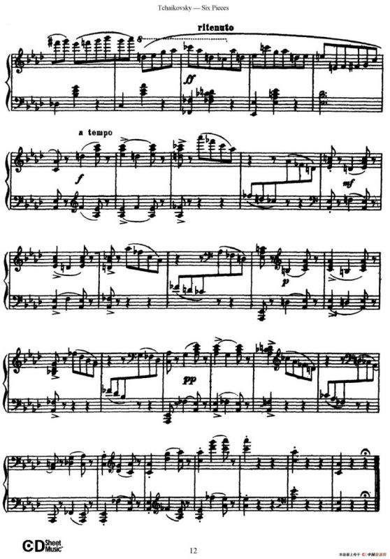 Six Pieces Op.51（6首小品·1）