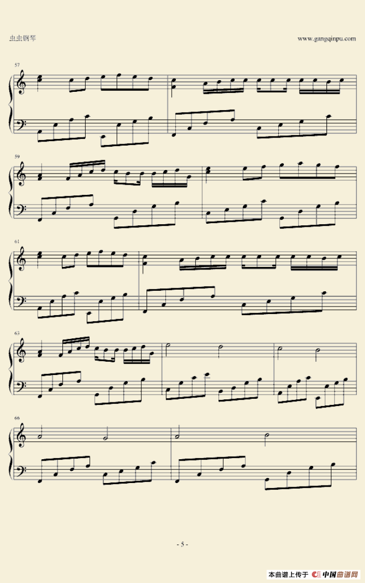 卡农C大调简易版