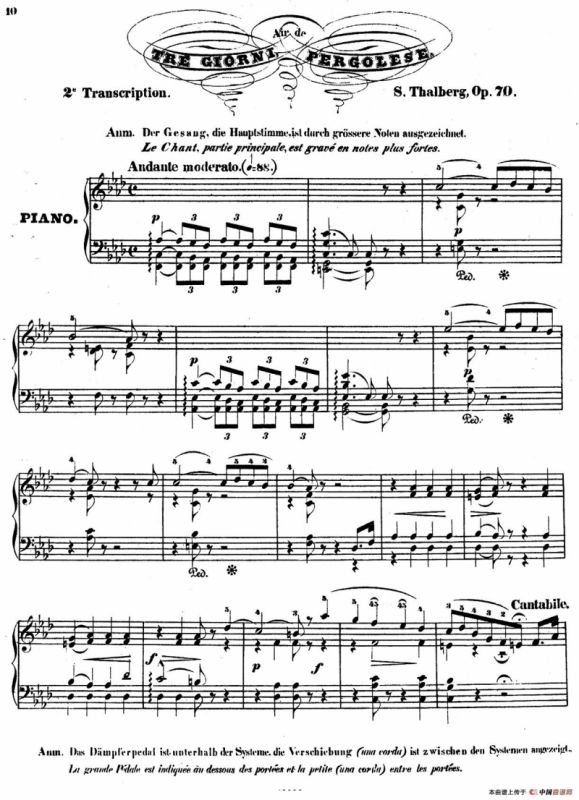 The Art of Singing Applied to the Piano Op.70（钢琴歌唱的艺术）