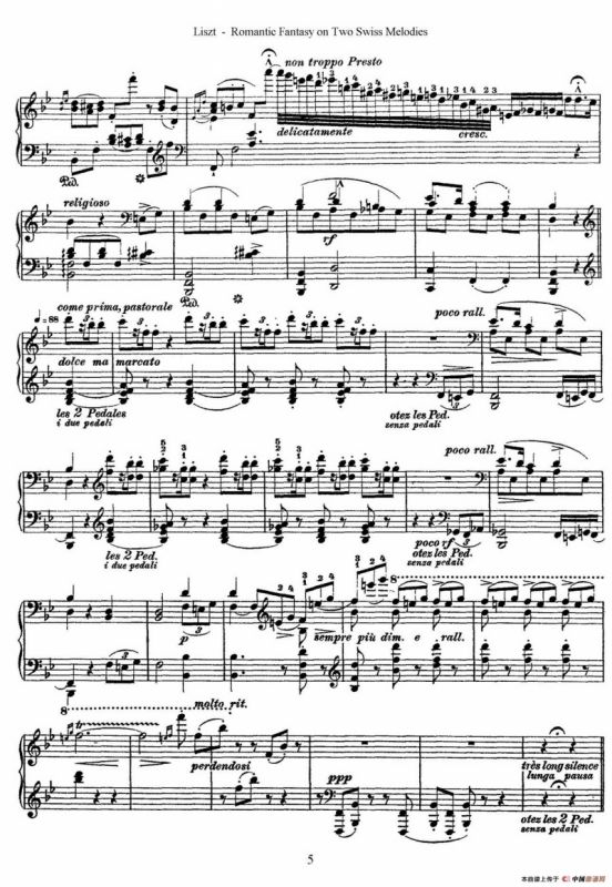 Romantic Fantasy on 2 Swiss Melodies Op.5（浪漫幻想曲）