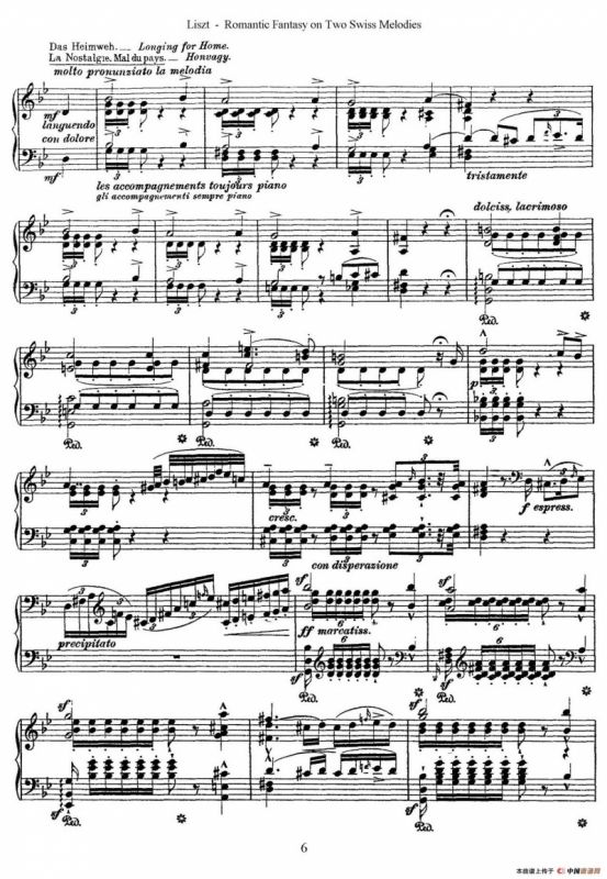 Romantic Fantasy on 2 Swiss Melodies Op.5（浪漫幻想曲）