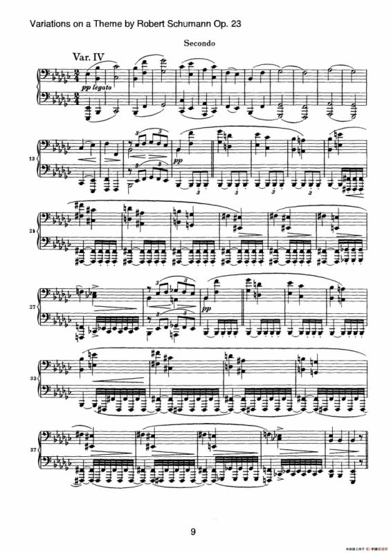 Variations on a Theme by Robert Schumann Op.23（舒曼主题变奏曲）（四手联弹）
