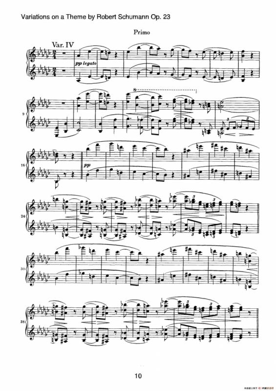 Variations on a Theme by Robert Schumann Op.23（舒曼主题变奏曲）（四手联弹）