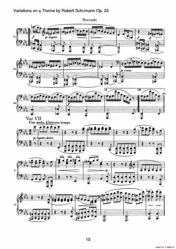 Variations on a Theme by Robert Schumann Op.23（舒曼主题变奏曲）（四手联弹）