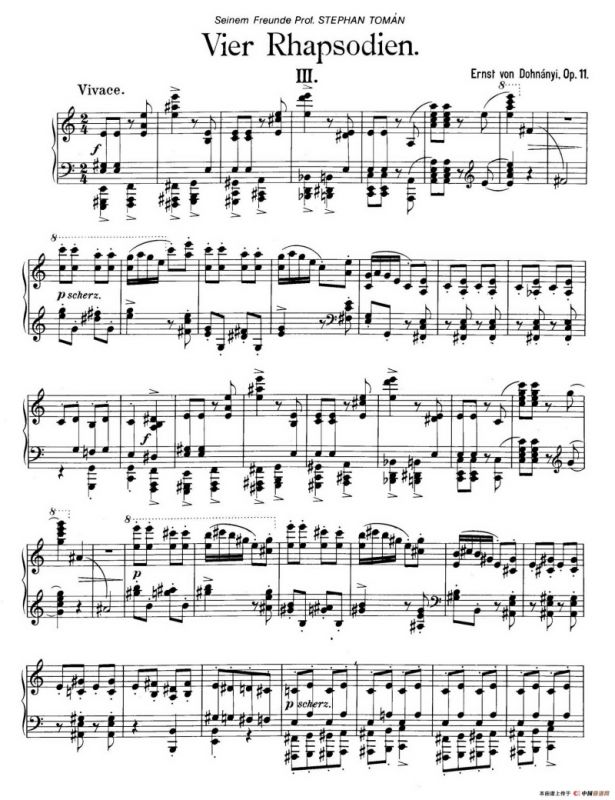 Four Rhapsodies Op.11（4首狂想曲·Ⅲ）