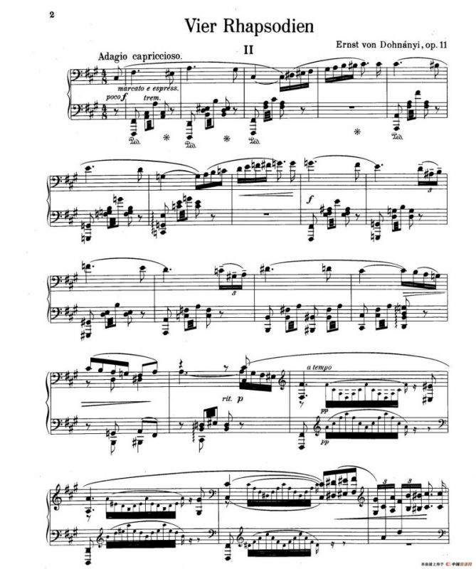 Four Rhapsodies Op.11（4首狂想曲·Ⅱ）