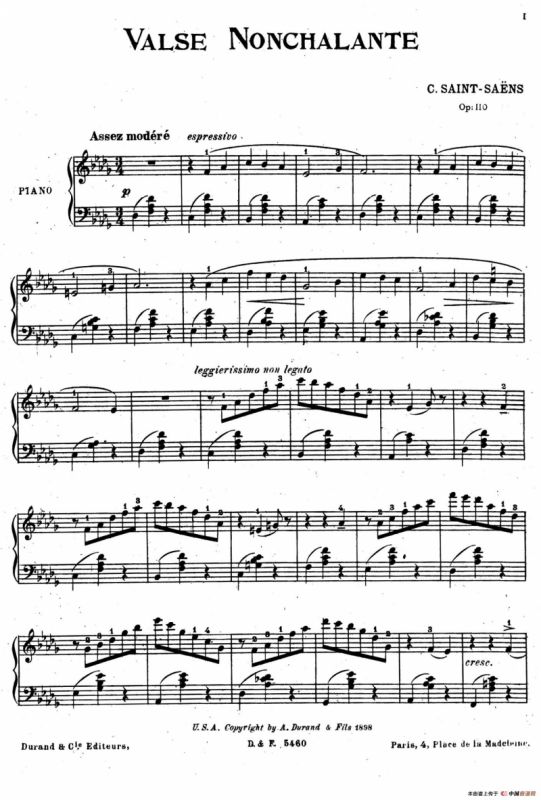 Valse Nonchalante Op.110（随意圆舞曲）