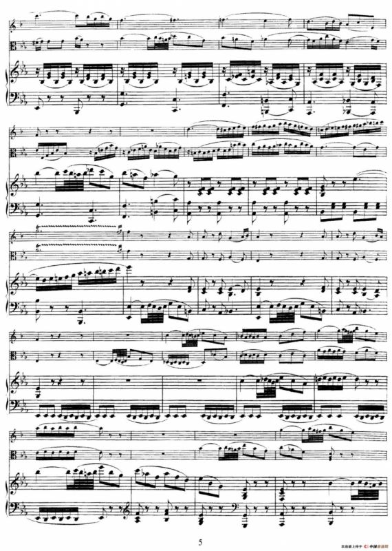 Piano Trio no.2 in E-flat Major K.498（降E大调钢琴三重奏）