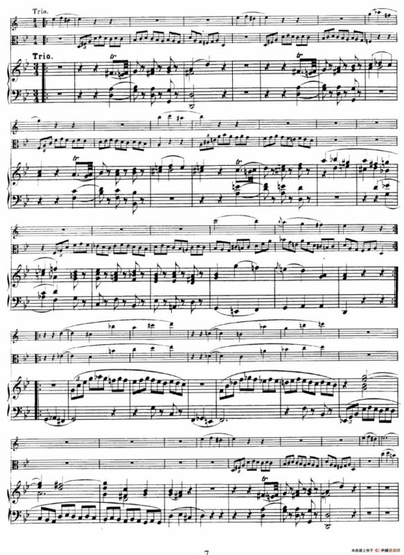 Piano Trio no.2 in E-flat Major K.498（降E大调钢琴三重奏）