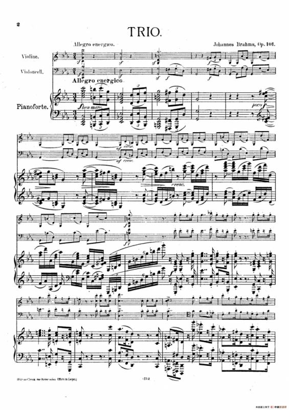 Piano Trio No.3 in c Minor Op.101（c小调第三钢琴三重奏）