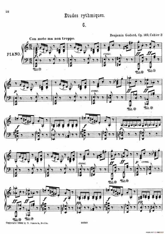 Etudes Rythmiques Op.149（节奏练习曲集）（6）
