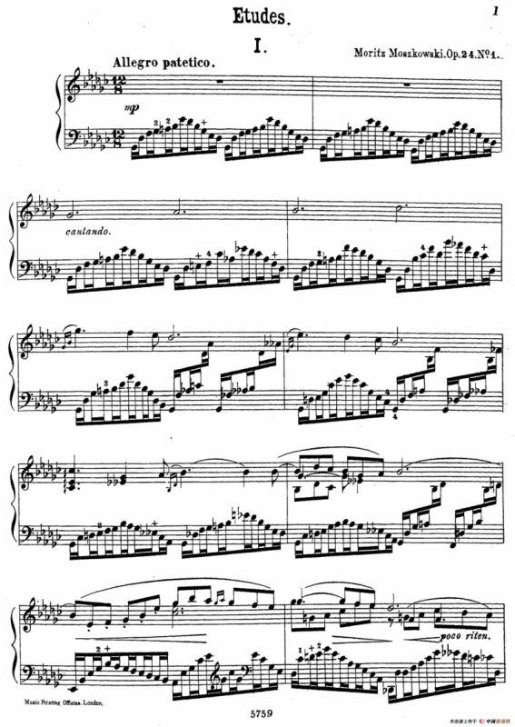 3首音乐会练习曲（Three Concert Etudes Op.24）（Ⅰ）