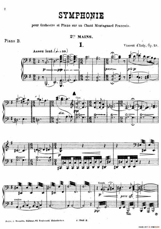 Symphony on a French Mountain Air Op.25（法国山歌交响曲·双钢琴·Ⅰ）