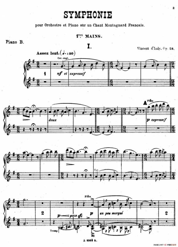 Symphony on a French Mountain Air Op.25（法国山歌交响曲·双钢琴·Ⅰ）