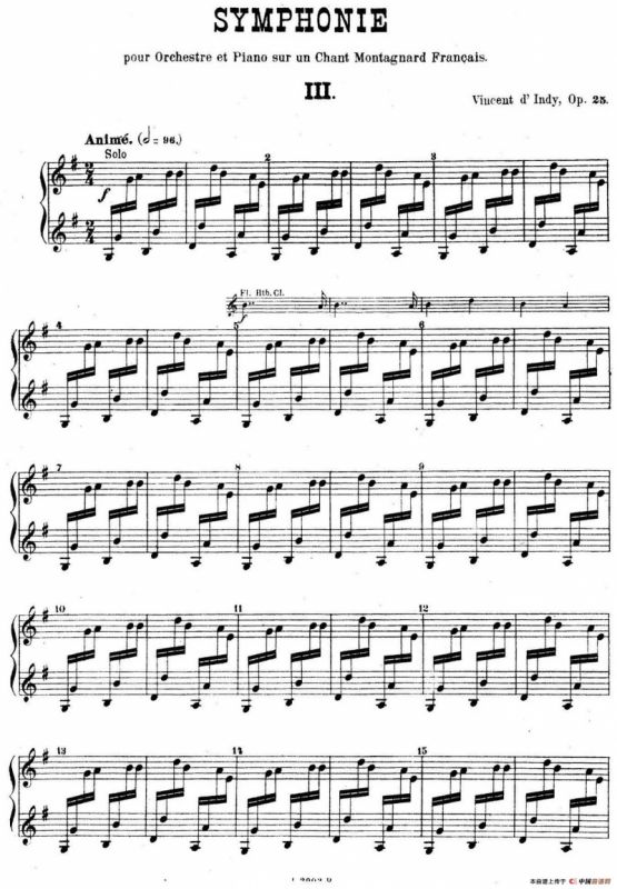 Symphony on a French Mountain Air Op.25（法国山歌交响曲·钢琴独奏·Ⅲ）