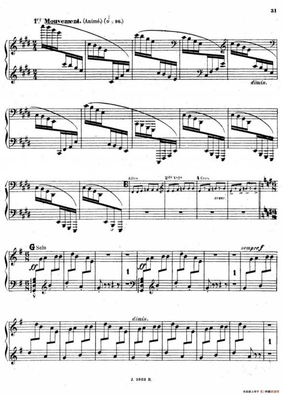 Symphony on a French Mountain Air Op.25（法国山歌交响曲·钢琴独奏·Ⅲ）