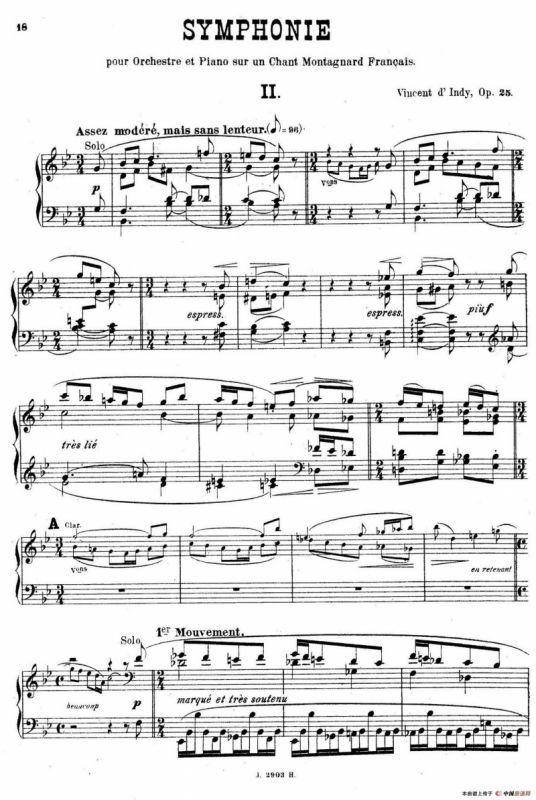 Symphony on a French Mountain Air Op.25（法国山歌交响曲·钢琴独奏·Ⅱ）