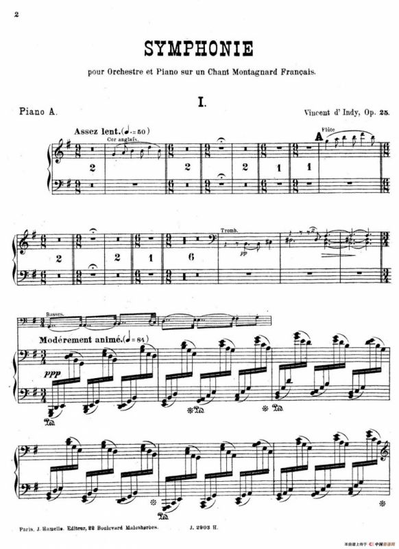 Symphony on a French Mountain Air Op.25（法国山歌交响曲·钢琴独奏·Ⅰ）