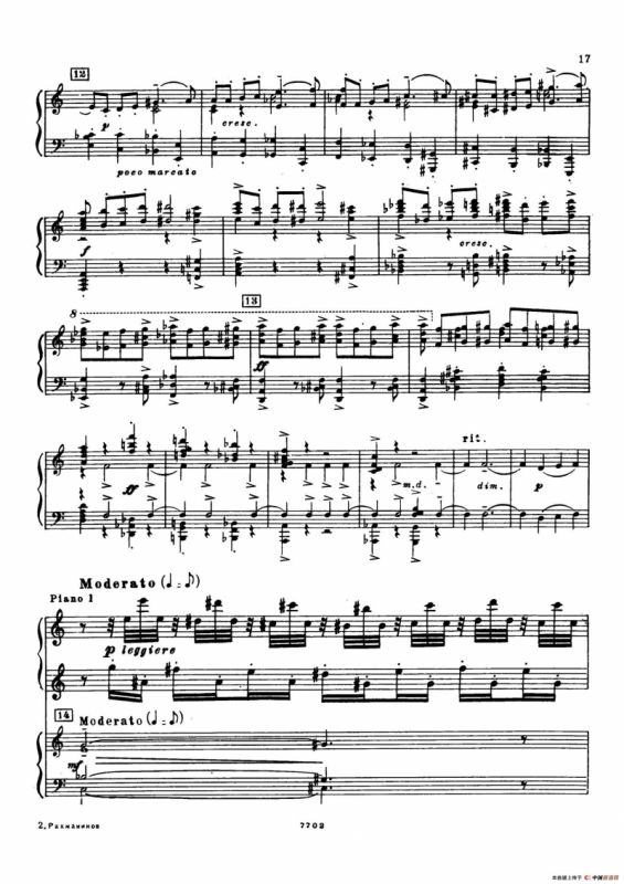 升f小调第一钢琴协奏曲 Op.1（双钢琴版）