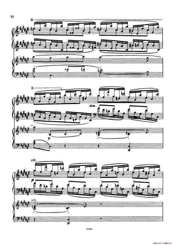 升f小调第一钢琴协奏曲 Op.1（双钢琴版）