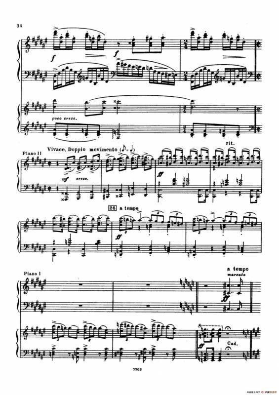 升f小调第一钢琴协奏曲 Op.1（双钢琴版）