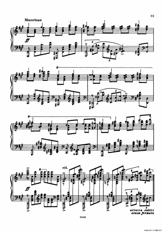 升f小调第一钢琴协奏曲 Op.1（双钢琴版）