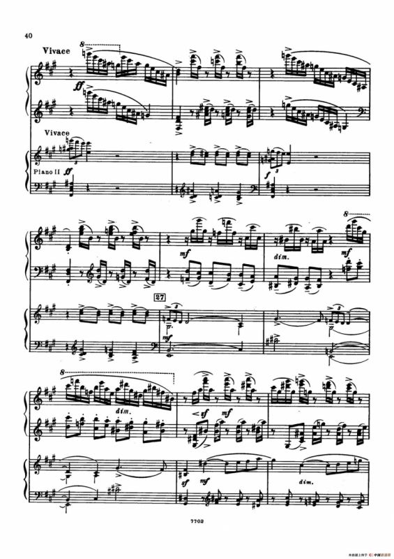 升f小调第一钢琴协奏曲 Op.1（双钢琴版）