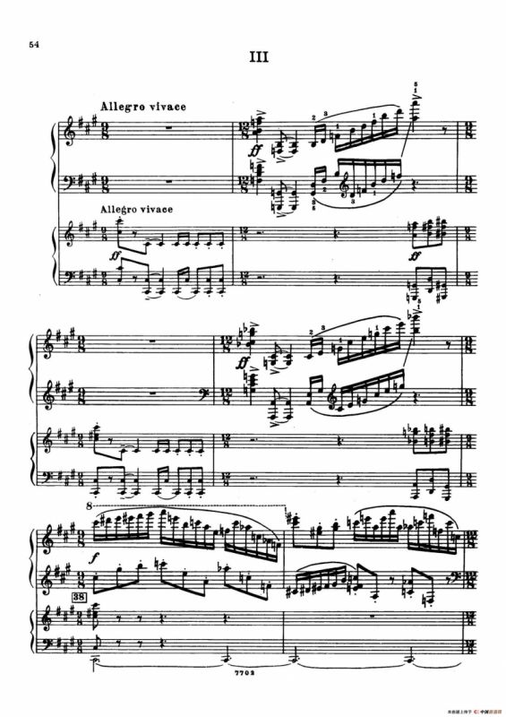 升f小调第一钢琴协奏曲 Op.1（双钢琴版）