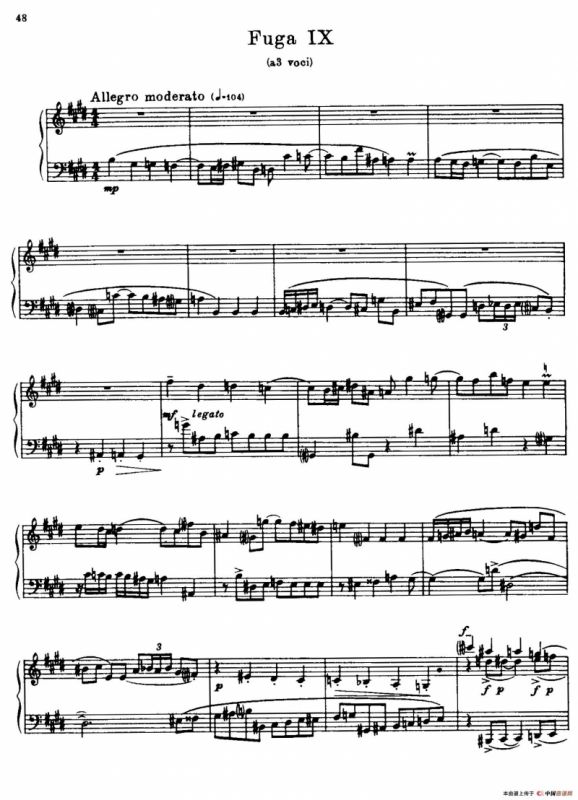 24 Preludes and Fugues Part.1 Op.45（24首前奏曲与赋格·第一部分·9）