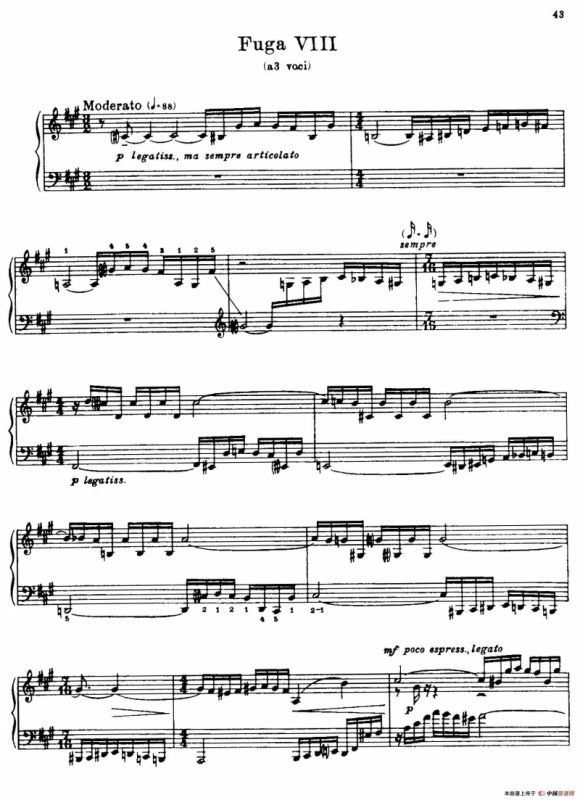 24 Preludes and Fugues Part.1 Op.45（24首前奏曲与赋格·第一部分·8）