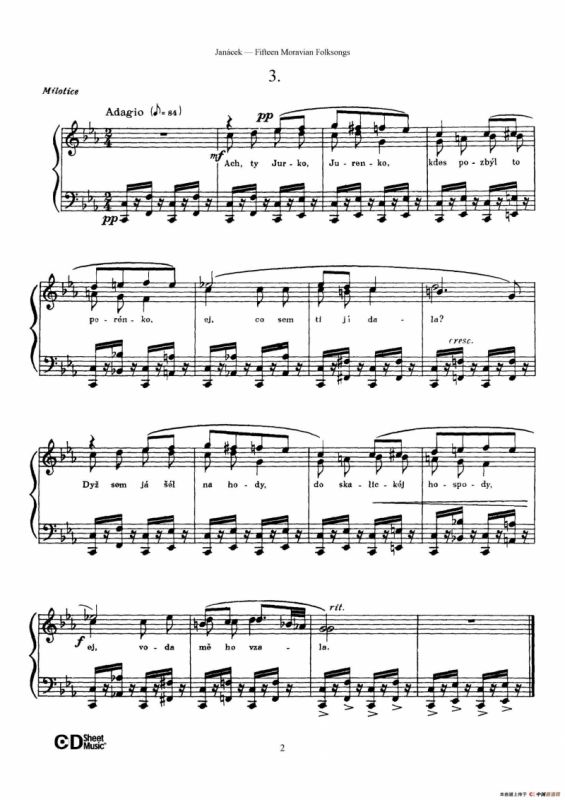 Moravian Folksong（15首摩拉维亚民歌集）