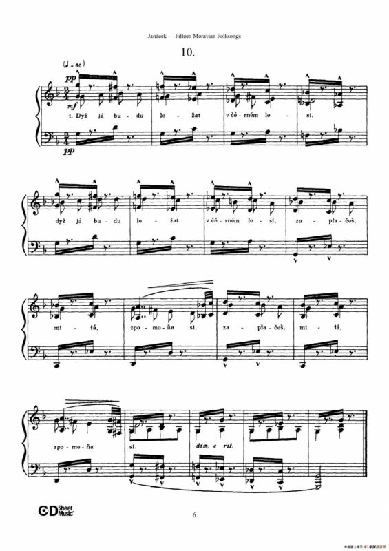 Moravian Folksong（15首摩拉维亚民歌集）