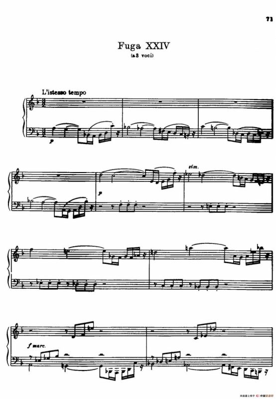 24 Preludes and Fugues Part.2 Op.45（24首前奏曲与赋格·第二部分·24）