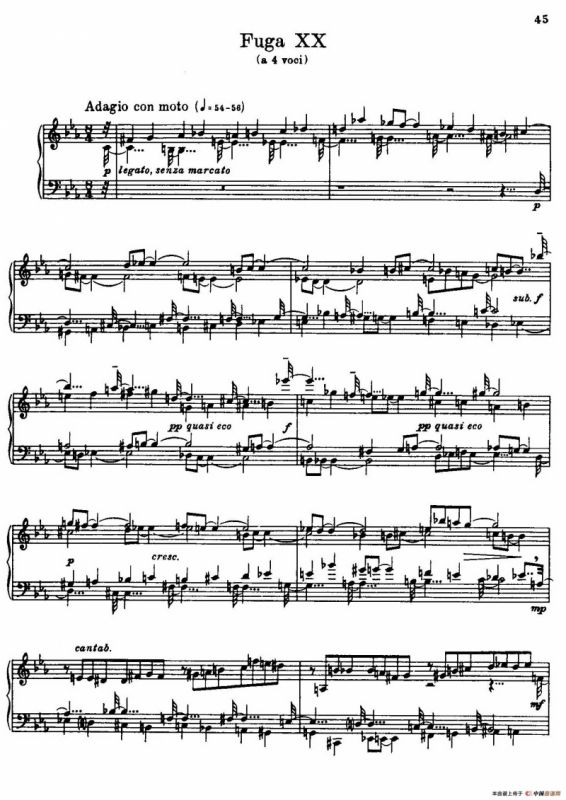24 Preludes and Fugues Part.2 Op.45（24首前奏曲与赋格·第二部分·20）
