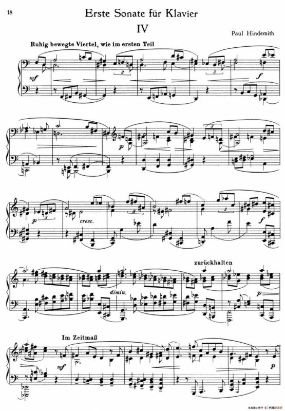 Piano Sonata No.1（第一钢琴奏鸣曲·Ⅳ）