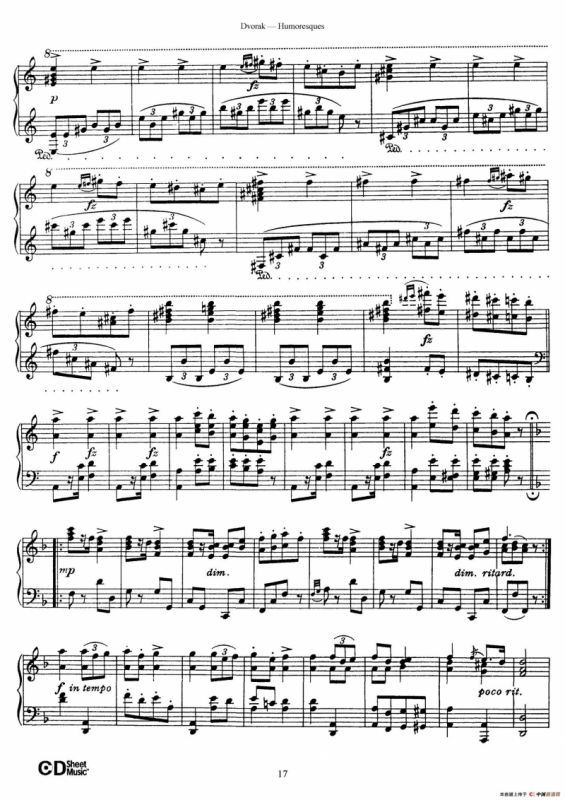 8 Humoresques Op.101（8首幽默曲·5）