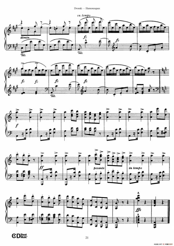 8 Humoresques Op.101（8首幽默曲·5）