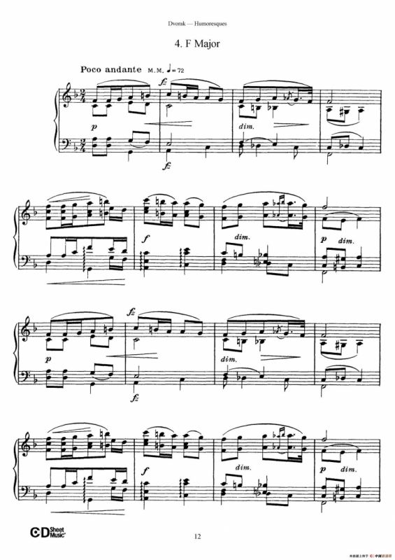 8 Humoresques Op.101（8首幽默曲·4）