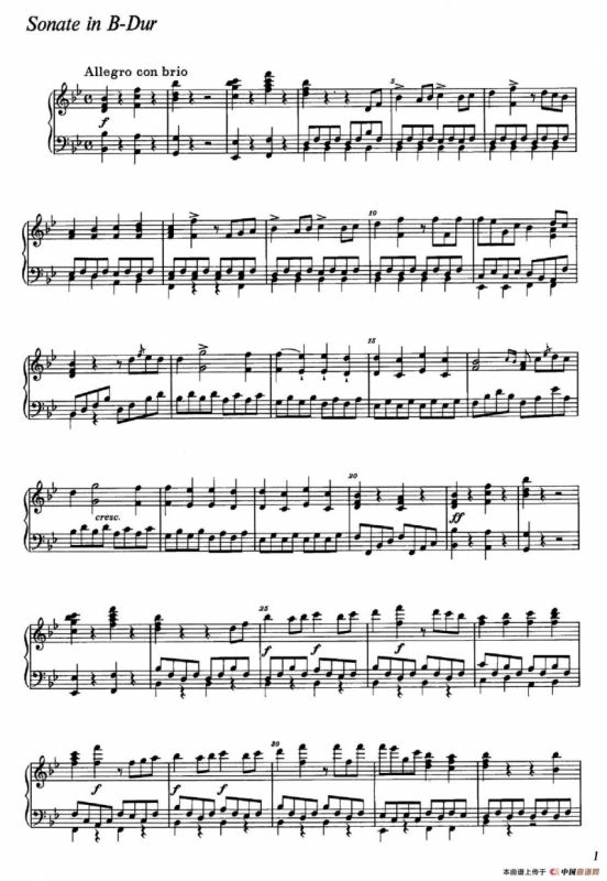 降B大调钢琴奏鸣曲 （Piano Sonata in B-flat Major Op.1）