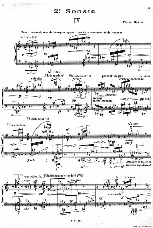 布莱兹第二钢琴奏鸣曲（Ⅳ）