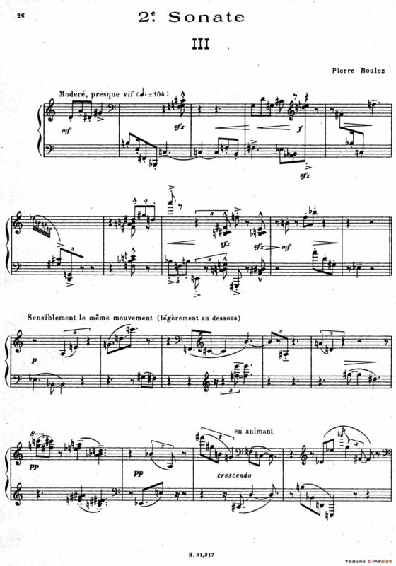 布莱兹第二钢琴奏鸣曲（Ⅲ）