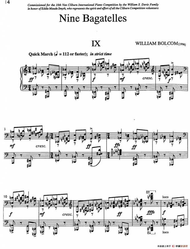 Nine Bagatelles （9首小品）（Ⅸ）